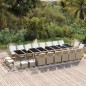 vidaXL Set comedor de jardín 21 pzas con cojines ratán sintético beige vidaXL Set comedor de jardín 21 pzas con cojines ratán sintético beige
