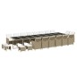 vidaXL Set comedor de jardín 21 pzas con cojines ratán sintético beige vidaXL Set comedor de jardín 21 pzas con cojines ratán sintético beige