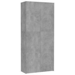 vidaXL Armario almacenaje madera ingeniería gris cemento 80x35,5x180cm