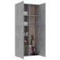 vidaXL Armario almacenaje madera ingeniería gris cemento 80x35,5x180cm vidaXL Armario almacenaje madera ingeniería gris cemento 80x35,5x180cm