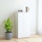 vidaXL Aparador con 6 cajones madera contrachapada blanco 50x34x96 cm vidaXL Aparador con 6 cajones madera contrachapada blanco 50x34x96 cm