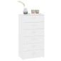 vidaXL Aparador con 6 cajones madera contrachapada blanco 50x34x96 cm vidaXL Aparador con 6 cajones madera contrachapada blanco 50x34x96 cm