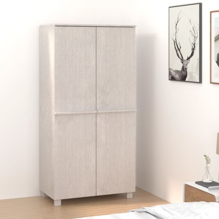 vidaXL Armario HAMAR madera maciza de pino blanco 89x50x180 cm