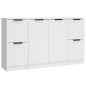 vidaXL Aparadores 3 piezas madera contrachapada blanco vidaXL Aparadores 3 piezas madera contrachapada blanco
