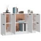 vidaXL Aparadores 3 piezas madera contrachapada blanco vidaXL Aparadores 3 piezas madera contrachapada blanco