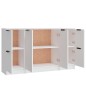 vidaXL Aparadores 3 piezas madera contrachapada blanco vidaXL Aparadores 3 piezas madera contrachapada blanco