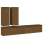 vidaXL Muebles para TV 4 piezas madera maciza de pino marrón miel vidaXL Muebles para TV 4 piezas madera maciza de pino marrón miel