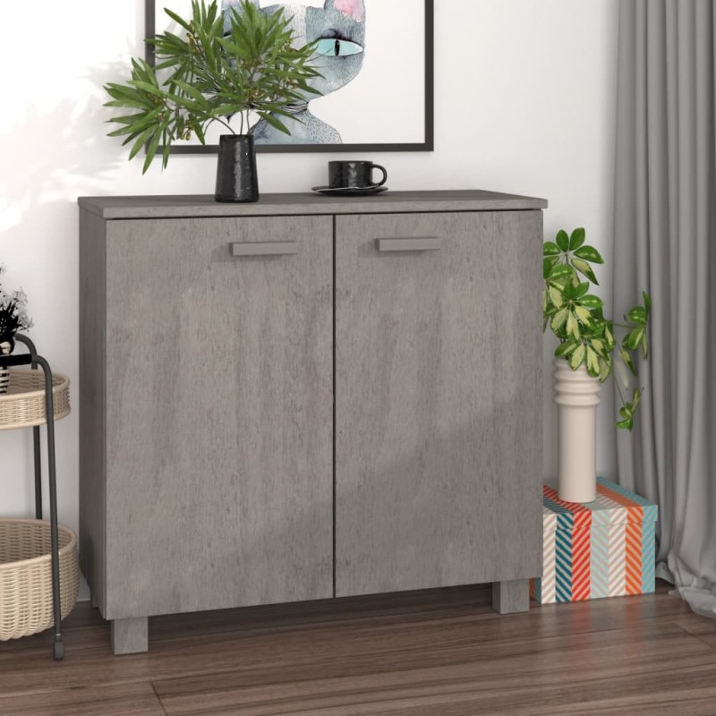 vidaXL Aparador HAMAR madera maciza de pino gris claro 85x35x80 cm vidaXL Aparador HAMAR madera maciza de pino gris claro 85x35x80 cm
