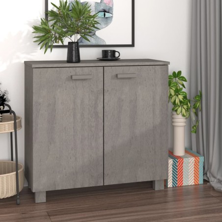 vidaXL Aparador HAMAR madera maciza de pino gris claro 85x35x80 cm