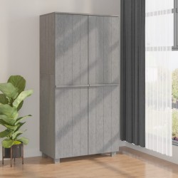 vidaXL Armario HAMAR madera maciza de pino gris claro 89x50x180 cm