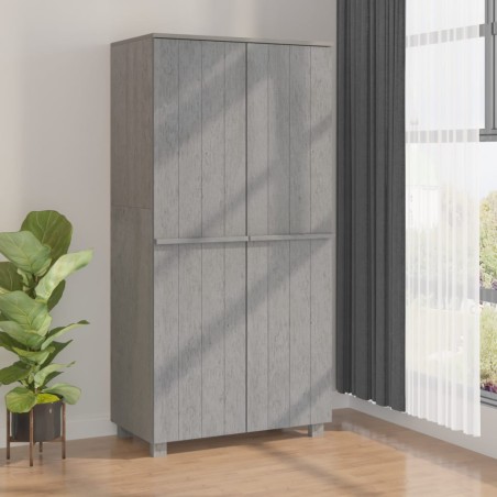 vidaXL Armario HAMAR madera maciza de pino gris claro 89x50x180 cm