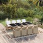 vidaXL Set comedor de jardín 9 pzas con cojines ratán sintético beige vidaXL Set comedor de jardín 9 pzas con cojines ratán sintético beige