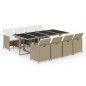 vidaXL Set comedor de jardín 9 pzas con cojines ratán sintético beige vidaXL Set comedor de jardín 9 pzas con cojines ratán sintético beige