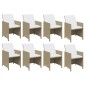 vidaXL Set comedor de jardín 9 pzas con cojines ratán sintético beige vidaXL Set comedor de jardín 9 pzas con cojines ratán sintético beige