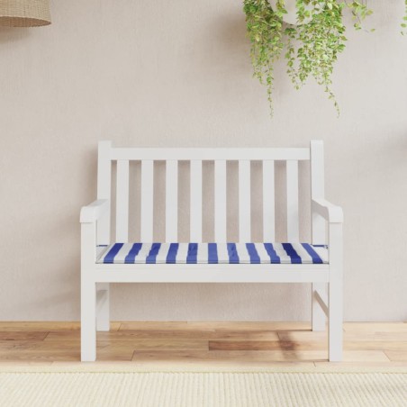 vidaXL Cojín banco jardín tela Oxford a rayas azul y blanco 120x50x3cm