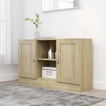 vidaXL Aparador madera contrachapada color roble Sonoma 120x30,5x70 cm