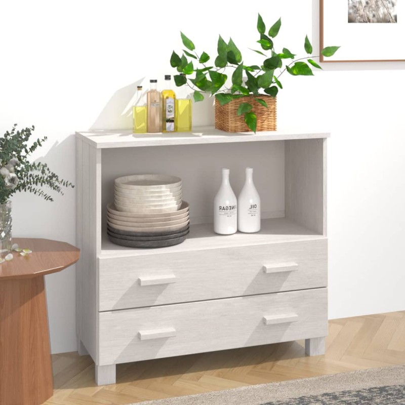 vidaXL Aparador HAMAR madera maciza de pino blanca 85x35x80 cm vidaXL Aparador HAMAR madera maciza de pino blanca 85x35x80 cm