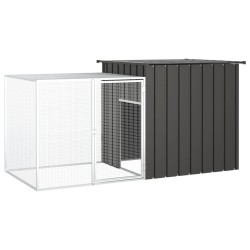 vidaXL Jaula de conejos acero galvanizado antracita 200x91x100 cm