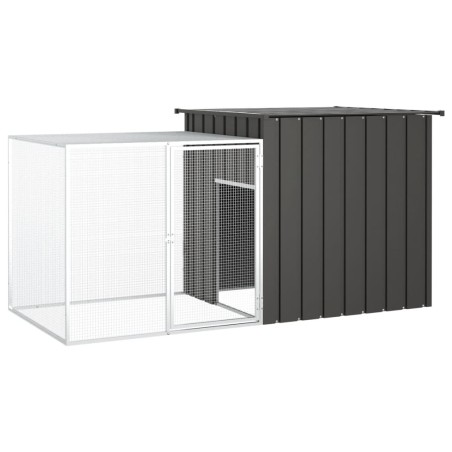 vidaXL Jaula de conejos acero galvanizado antracita 200x91x100 cm