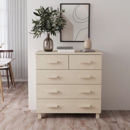 vidaXL Aparador HAMAR madera de pino maciza marrón miel 79x40x80cm