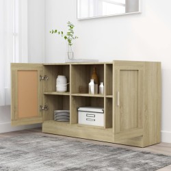 vidaXL Aparador madera contrachapada color roble Sonoma 120x30,5x70 cm