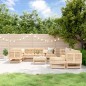vidaXL Juego de muebles de jardín 10 piezas y cojines madera maciza vidaXL Juego de muebles de jardín 10 piezas y cojines madera maciza