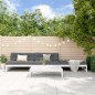 vidaXL Juego de muebles jardín 4 piezas y cojines madera maciza blanco vidaXL Juego de muebles jardín 4 piezas y cojines madera maciza blanco