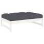 vidaXL Juego de muebles jardín 4 piezas y cojines madera maciza blanco vidaXL Juego de muebles jardín 4 piezas y cojines madera maciza blanco