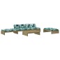 vidaXL Juego de muebles jardín 5 pzas y cojines madera pino impregnada vidaXL Juego de muebles jardín 5 pzas y cojines madera pino impregnada