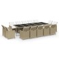 vidaXL Set de comedor jardín 15 pzas con cojines ratán sintético beige vidaXL Set de comedor jardín 15 pzas con cojines ratán sintético beige