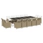 vidaXL Set de comedor jardín 15 pzas con cojines ratán sintético beige vidaXL Set de comedor jardín 15 pzas con cojines ratán sintético beige