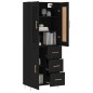 vidaXL Aparador alto madera contrachapada negro 69,5x34x180 cm vidaXL Aparador alto madera contrachapada negro 69,5x34x180 cm