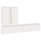 vidaXL Muebles para TV 4 piezas madera maciza de pino blanco vidaXL Muebles para TV 4 piezas madera maciza de pino blanco