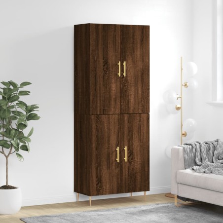 vidaXL Aparador alto madera contrachapada marrón roble 69,5x34x180 cm