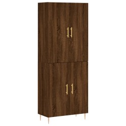 vidaXL Aparador alto madera contrachapada marrón roble 69,5x34x180 cm