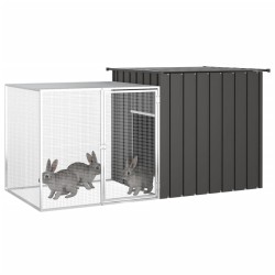 vidaXL Jaula de conejos acero galvanizado antracita 200x91x100 cm