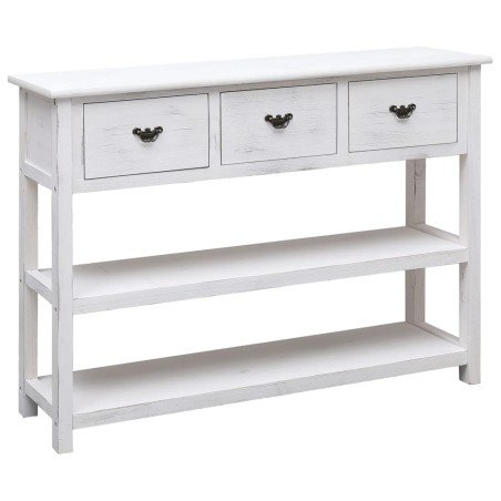 vidaXL Aparador madera maciza de paulownia blanco antiguo 108x30x76 cm
