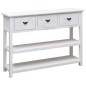 vidaXL Aparador madera maciza de paulownia blanco antiguo 108x30x76 cm vidaXL Aparador madera maciza de paulownia blanco antiguo 108x30x76 cm