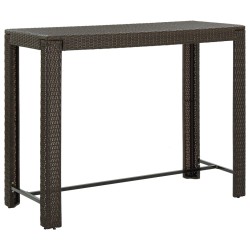 vidaXL Mesa alta de jardín ratán sintético marrón 140,5x60,5x110,5 cm