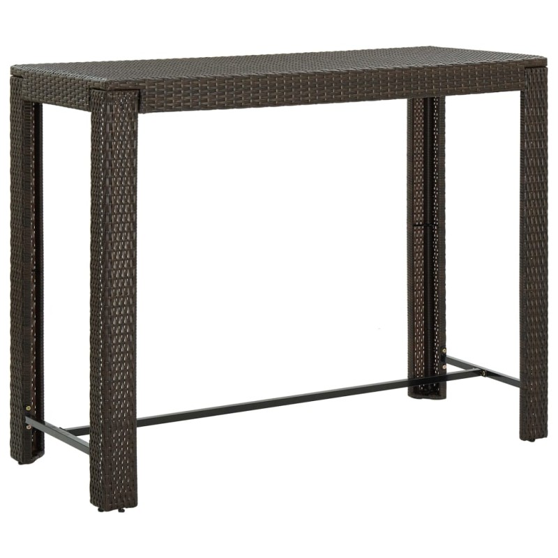 vidaXL Mesa alta de jardín ratán sintético marrón 140,5x60,5x110,5 cm vidaXL Mesa alta de jardín ratán sintético marrón 140,5x60,5x110,5 cm