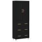 vidaXL Aparador alto madera contrachapada negro 69,5x34x180 cm vidaXL Aparador alto madera contrachapada negro 69,5x34x180 cm