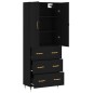 vidaXL Aparador alto madera contrachapada negro 69,5x34x180 cm vidaXL Aparador alto madera contrachapada negro 69,5x34x180 cm