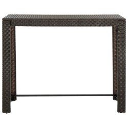 vidaXL Mesa alta de jardín ratán sintético marrón 140,5x60,5x110,5 cm