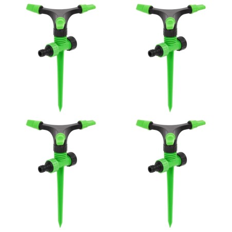 vidaXL Aspersores giratorios 4 uds verde negro 16x13,5x25,5 cm ABS&PP