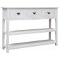 vidaXL Aparador madera maciza de paulownia blanco antiguo 108x30x76 cm vidaXL Aparador madera maciza de paulownia blanco antiguo 108x30x76 cm