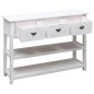 vidaXL Aparador madera maciza de paulownia blanco antiguo 108x30x76 cm vidaXL Aparador madera maciza de paulownia blanco antiguo 108x30x76 cm
