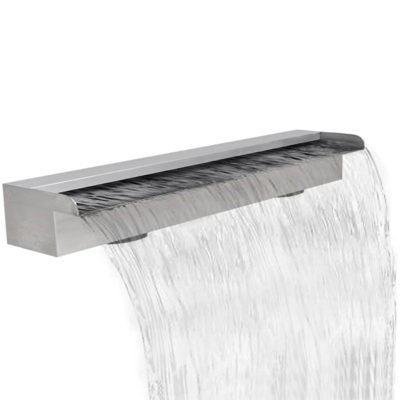 vidaXL Fuente cascada rectangular piscina acero inoxidable 90 cm vidaXL Fuente cascada rectangular piscina acero inoxidable 90 cm