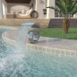 vidaXL Fuente de piscina de acero inoxidable 50x30x53 cm plateada  