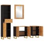 vidaXL Juego muebles de baño 4 pzas madera maciza mango marrón y negro vidaXL Juego muebles de baño 4 pzas madera maciza mango marrón y negro