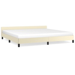 vidaXL Estructura de cama con cabecero cuero sintético crema 200x200cm